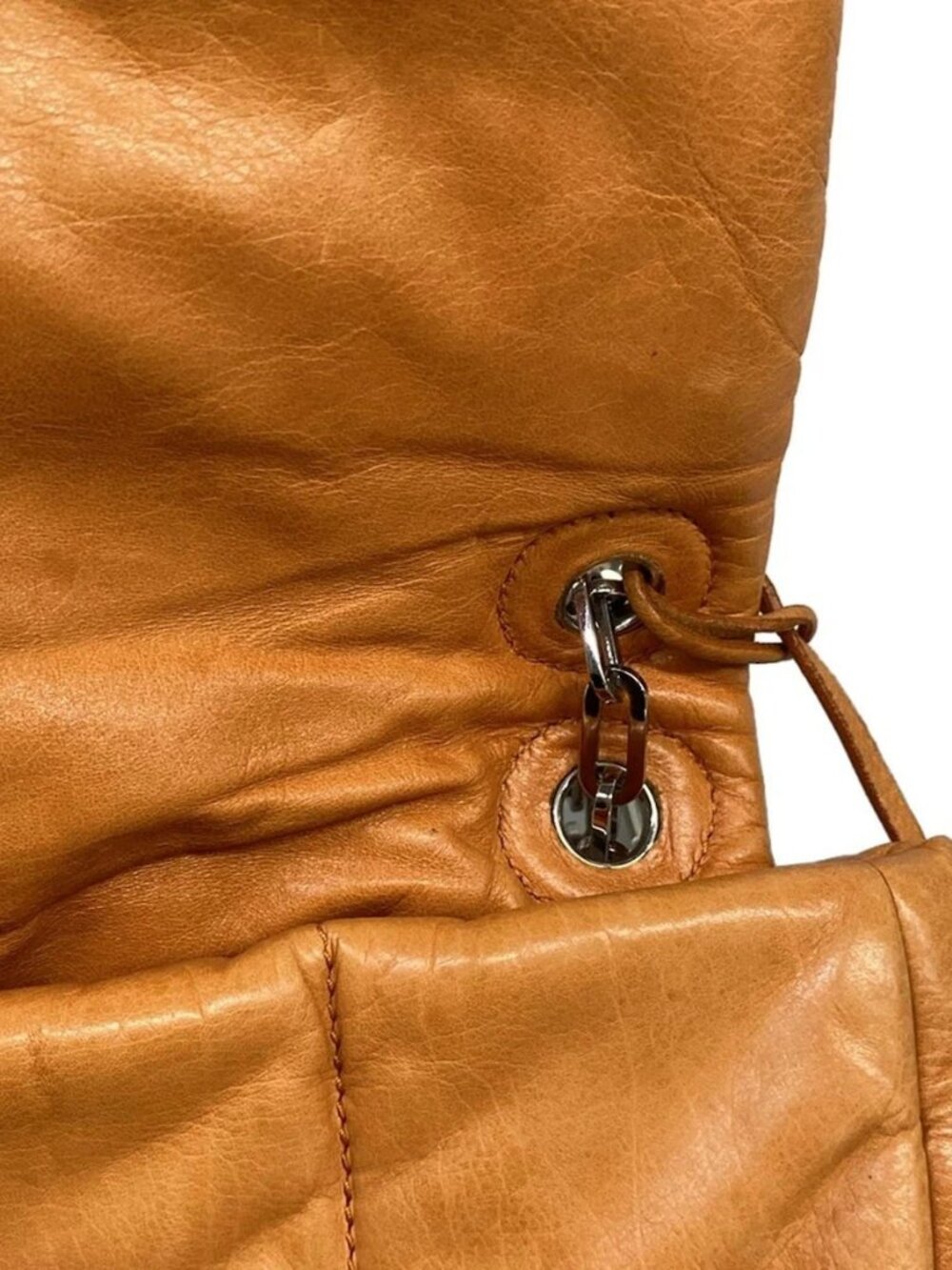 PRADA Nappa Bomber BR5024 Orange Leather Shoulder Bag - Picture 9 of 15